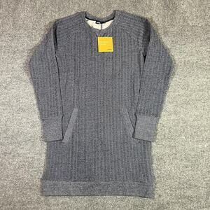 GoLite Boreum Hill Sweater Dress Womens Small Twilight Blue Herringbone Pockets